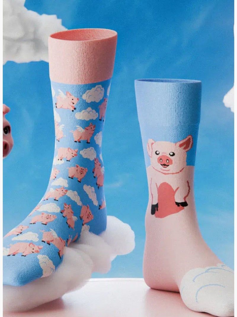 Chaussettes Many Mornings Rêve de cochon Bleu - Kiabi