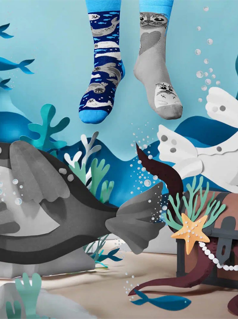 Chaussettes Many Mornings Sauvons les Phoques Bleu - Kiabi