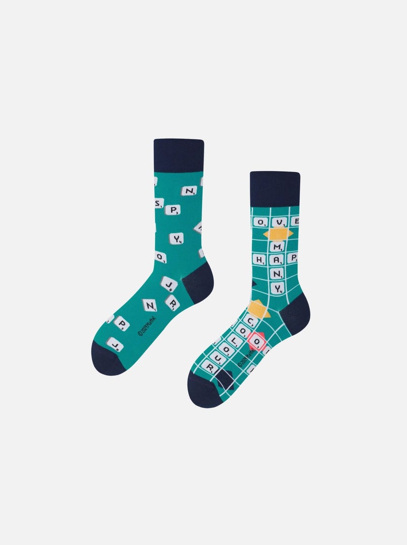 Chaussettes Many Mornings Scrabble Bleu - Kiabi