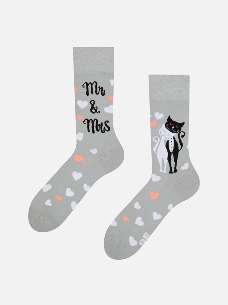 Chaussettes Mariage des Chats Gris - Kiabi