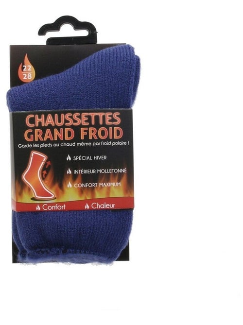 Chaussettes Mega Thermo hiver enfant bleu 29/34 - Kiabi