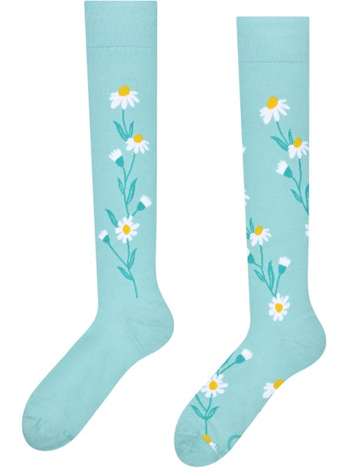 Chaussettes Mi-Bas Camomille Turquoise - Kiabi