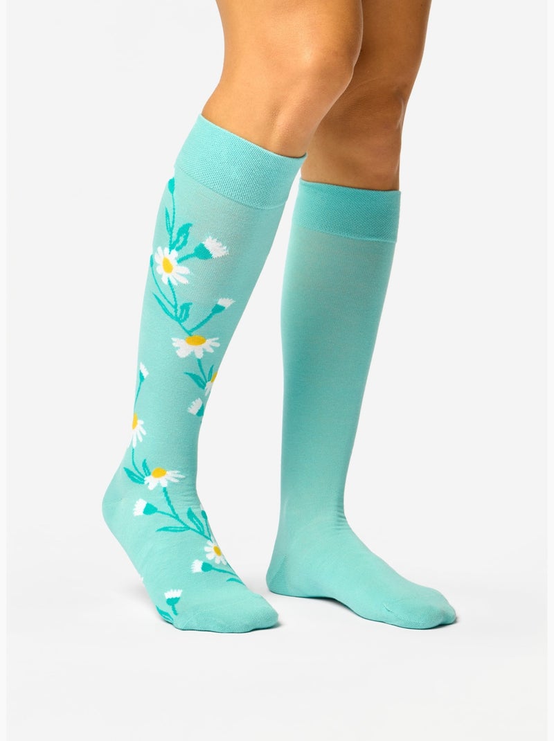 Chaussettes Mi-Bas Camomille Turquoise Turquoise - Kiabi