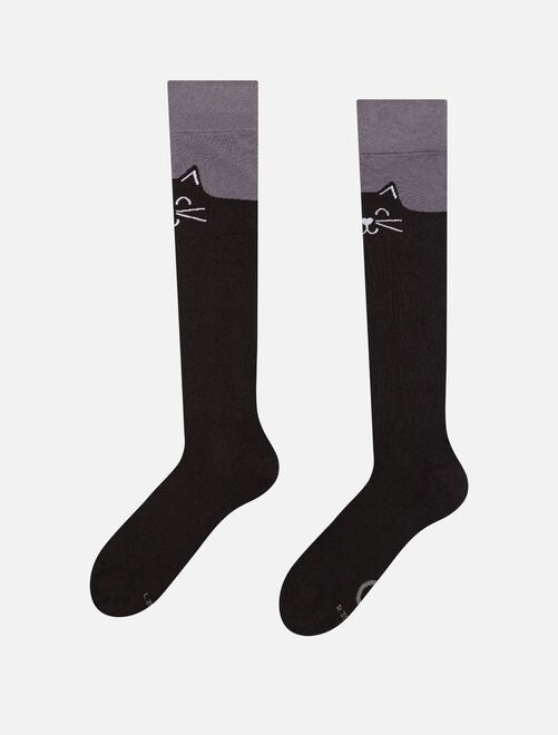 Chaussettes Mi-Bas Chat Noir - Kiabi