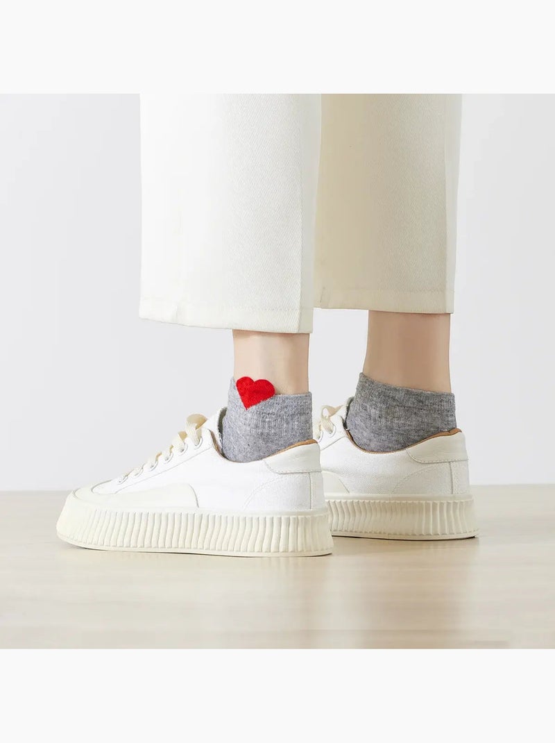 Chaussettes Mi-Haute Petit Coeur Bleu - Kiabi