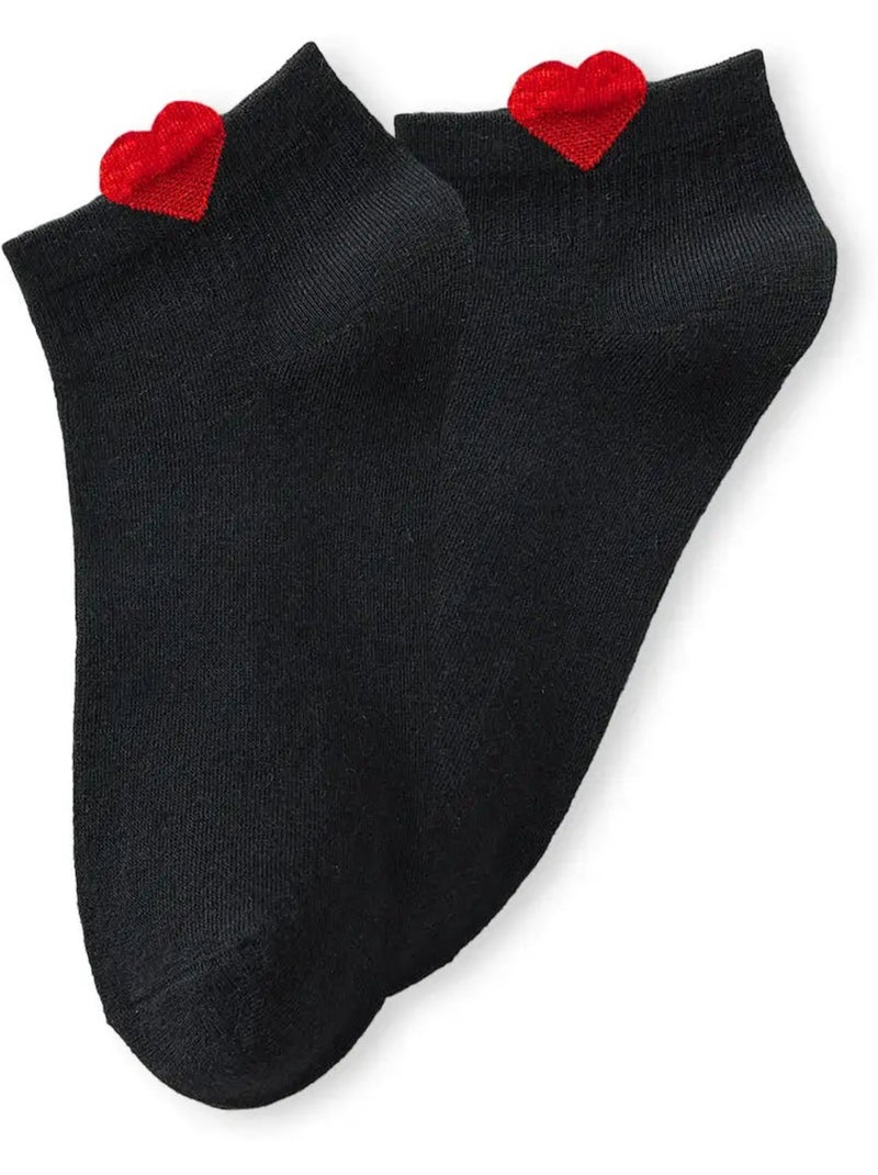 Chaussettes Mi-Haute Petit Coeur Bleu - Kiabi