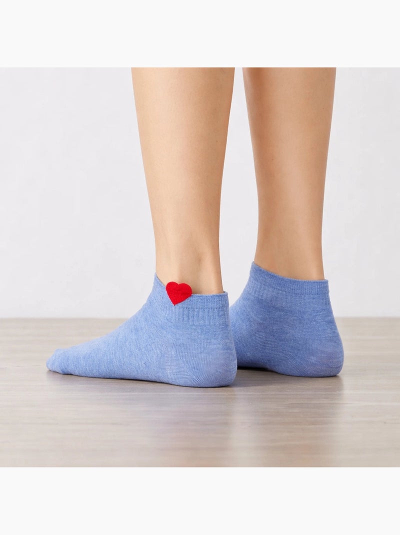 Chaussettes Mi-Haute Petit Coeur Gris - Kiabi