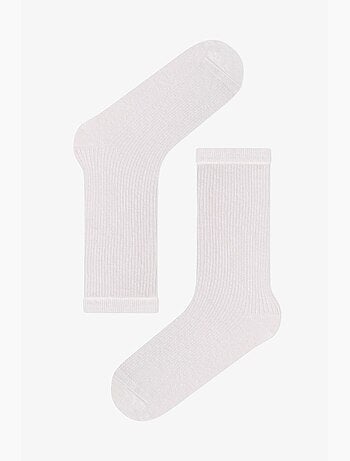 Chaussettes mi-hautes basic en coton côtelé, paire penti