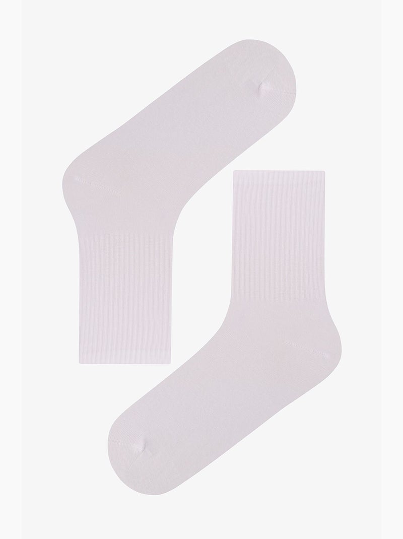 Chaussettes mi-hautes basic tennis, paire penti Blanc - Kiabi