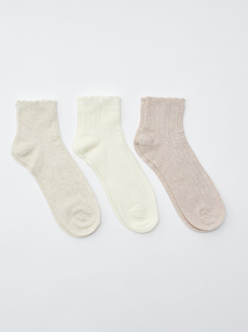 Chaussettes mi-hautes BEIGE - Kiabi