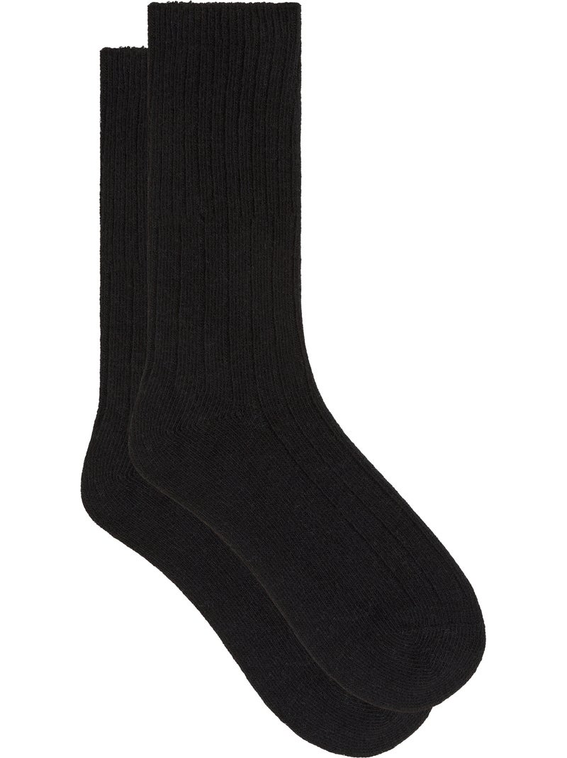 Chaussettes mi-hautes Cachemire Noir - Kiabi