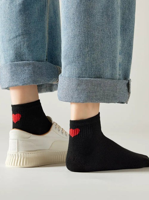 Chaussettes Mi-Hautes Coeur Talon - Kiabi