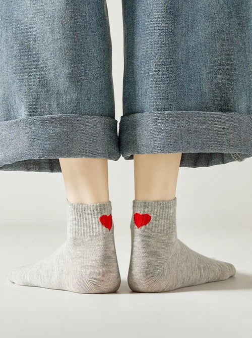 Chaussettes Mi-Hautes Coeur Talon - Kiabi