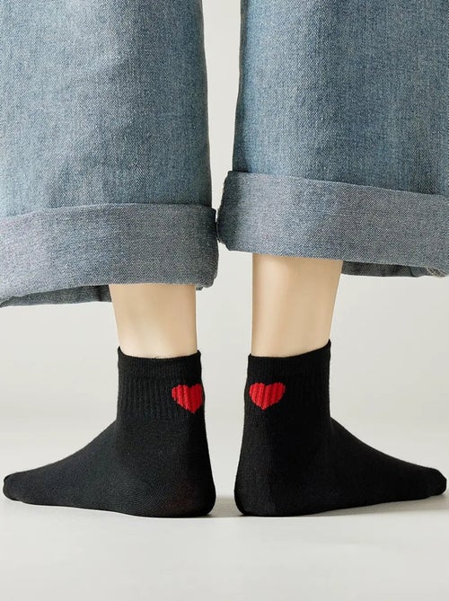 Chaussettes Mi-Hautes Coeur Talon - Kiabi