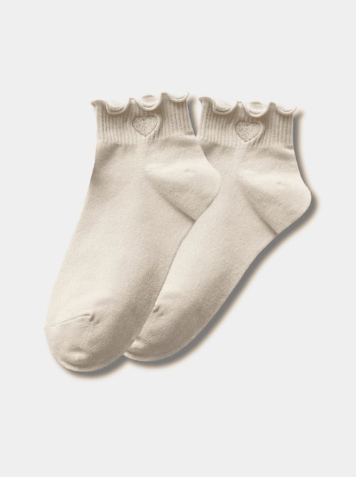 Chaussettes Mi-Hautes Coeur Tendre & Volant - Kiabi