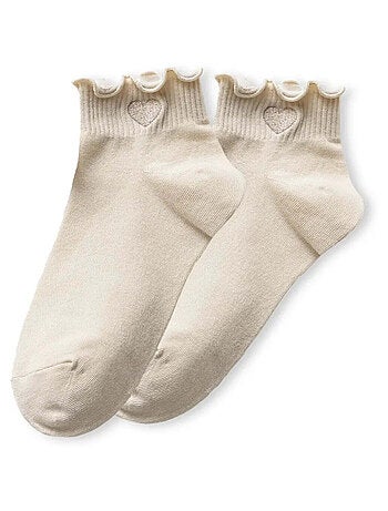 Chaussettes Mi-Hautes Coeur Tendre & Volant