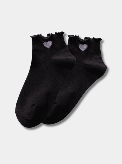 Chaussettes Mi-Hautes Coeur Tendre & Volant - Kiabi