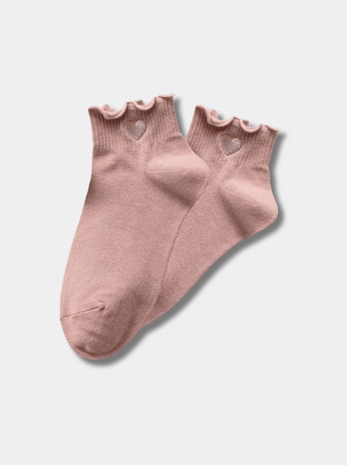 Chaussettes Mi-Hautes Coeur Tendre & Volant - Kiabi