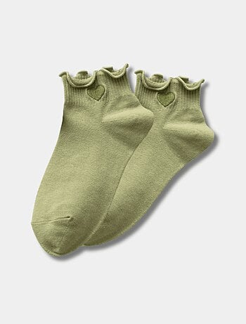 Chaussettes Mi-Hautes Coeur Tendre & Volant
