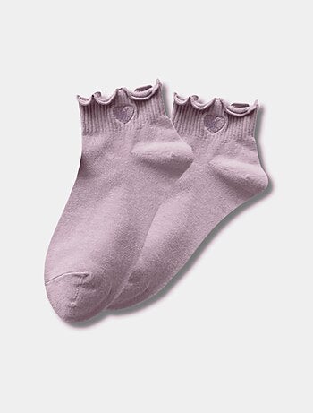 Chaussettes Mi-Hautes Coeur Tendre & Volant