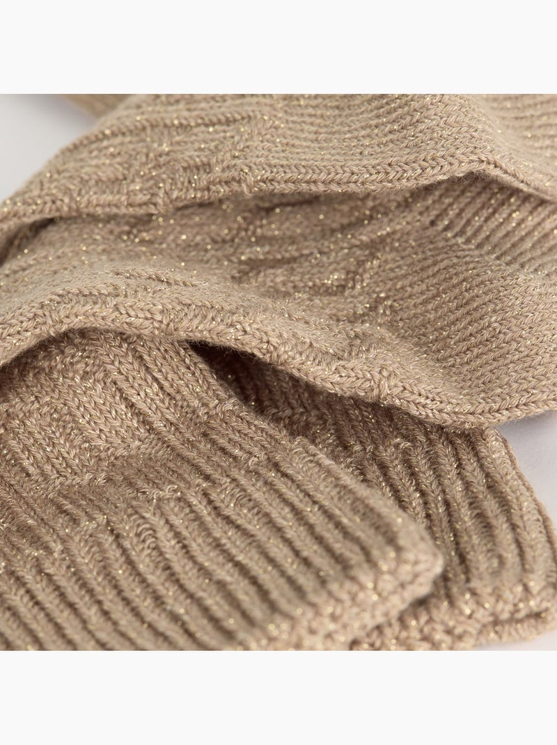 Chaussettes mi-hautes côtelées La Mode Beige foncé - Kiabi
