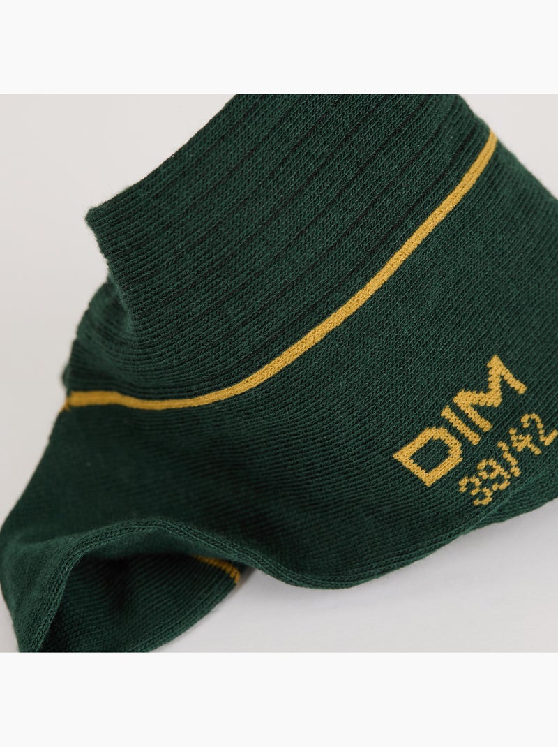 Chaussettes mi-hautes côtelées Mode Vert foncé - Kiabi