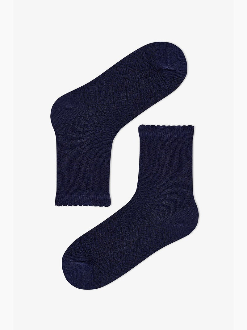 Chaussettes mi-hautes essential colors fille, lot de 2 penti Bleu marine - Kiabi