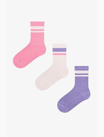 Chaussettes mi-hautes fille à rayures mist, lot de 2 penti