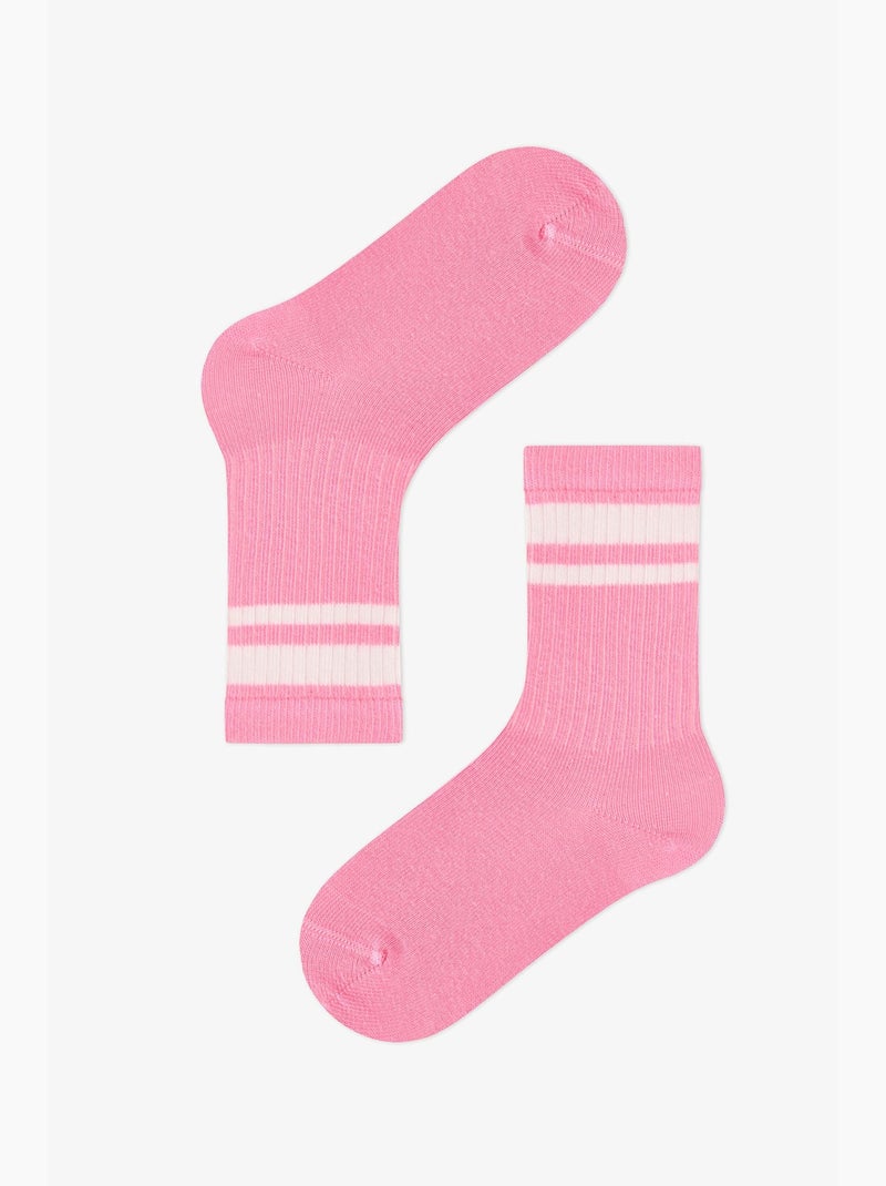 Chaussettes mi-hautes fille à rayures mist, lot de 2 penti Lavande - Kiabi
