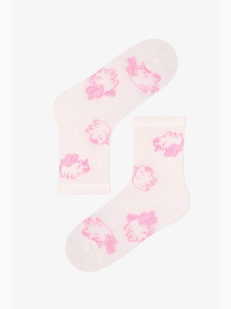 Chaussettes mi-hautes fille capycorn motif licorne, lot de 2 penti Rose - Kiabi