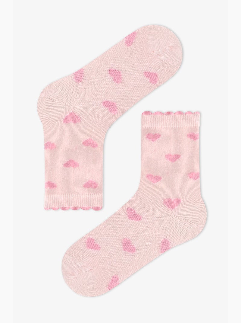 Chaussettes mi-hautes fille funny à fleurs en coton, paire penti Rose/Blanc - Kiabi