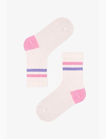 Chaussettes mi-hautes fille pop à rayures, paire penti