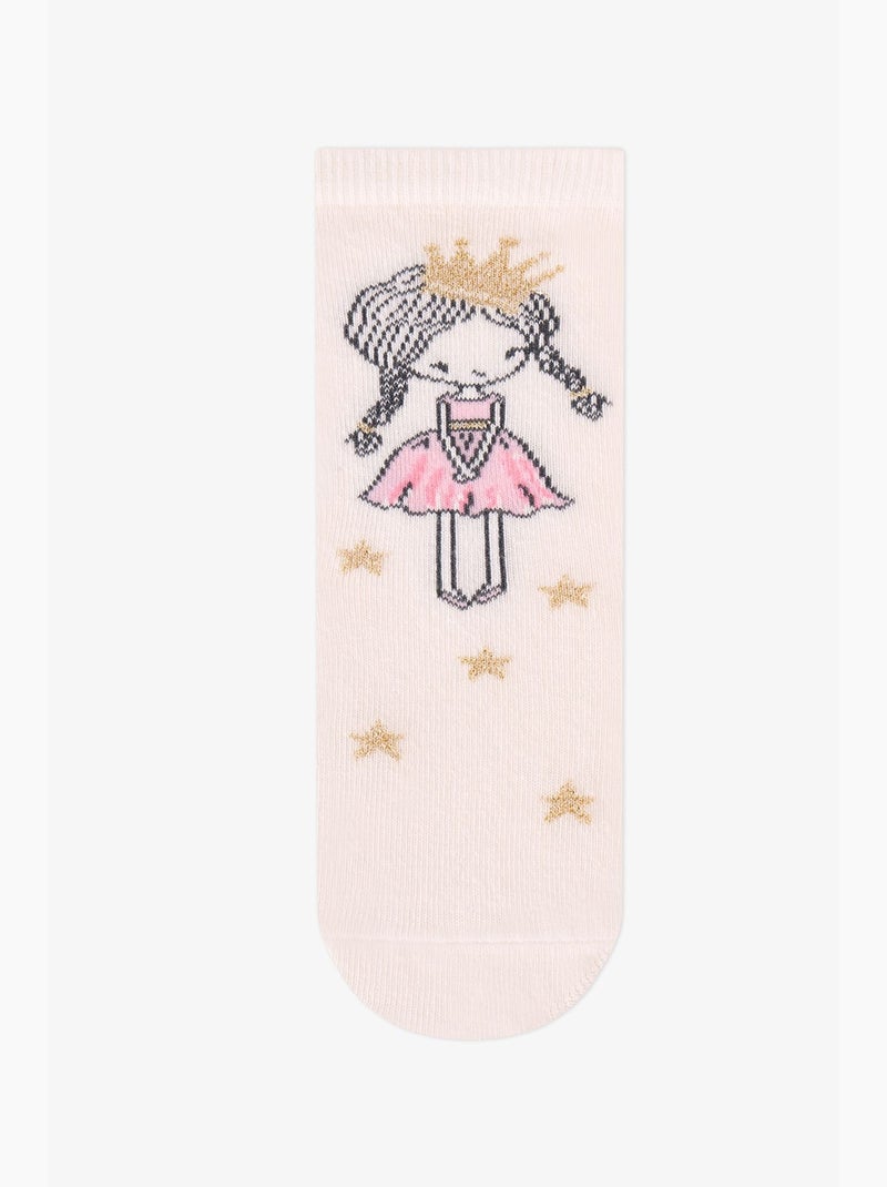 Chaussettes mi-hautes fille sparkle princess à motif princesse, lot de 2 penti Rose/Blanc - Kiabi