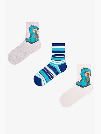 Chaussettes mi-hautes garçon lovers rayées, lot de 2 penti