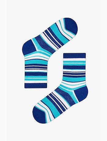 Chaussettes mi-hautes garçon lovers rayées, lot de 2 penti