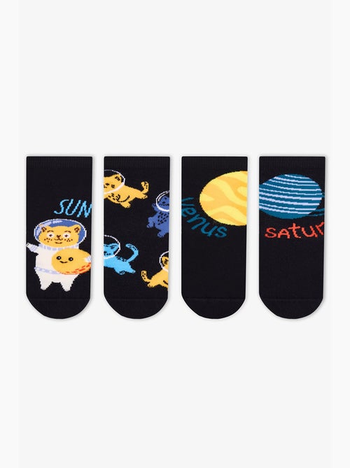 Chaussettes mi-hautes garçon stellar cats à motif chat, lot de 2 penti - Kiabi Chaussettes mi-hautes garçon stellar cats à motif chat, lot de 2 penti - Kiabi