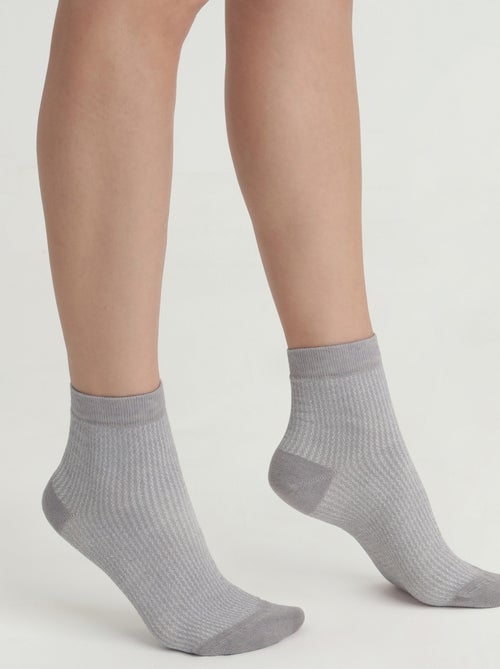 Chaussettes mi-hautes laine/viscose et fils de lurex Mode - Kiabi