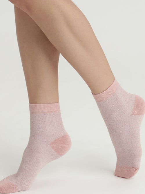 Chaussettes mi-hautes laine/viscose et fils de lurex Mode - Kiabi