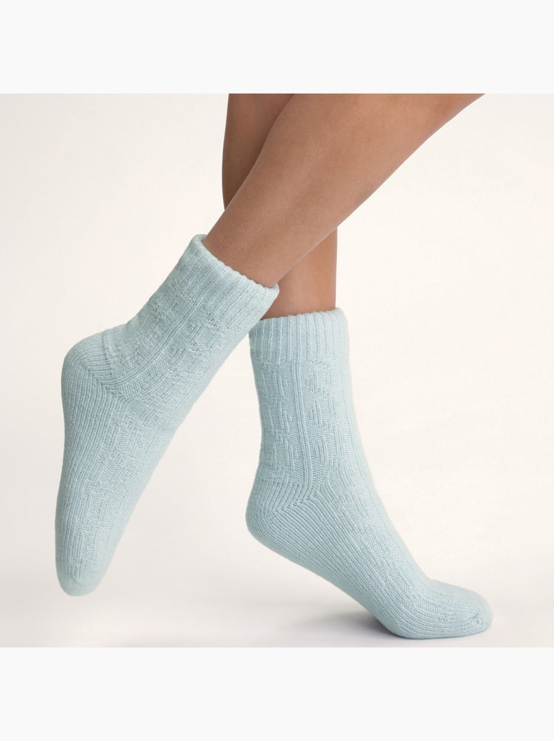 Chaussettes mi-hautes polaire Cocoon Bleu ciel - Kiabi