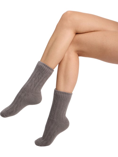 Chaussettes mi-hautes polaire Cocoon - Kiabi Chaussettes mi-hautes polaire Cocoon - Kiabi