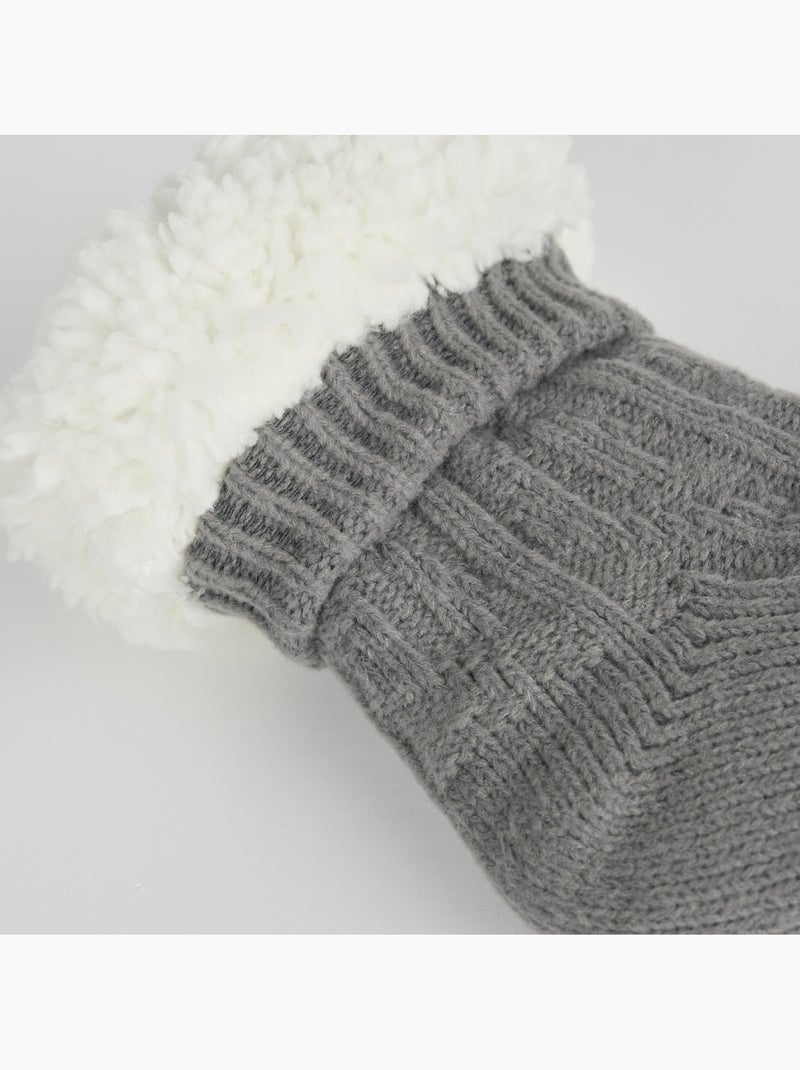 Chaussettes mi-hautes polaire Cocoon Gris métalique - Kiabi