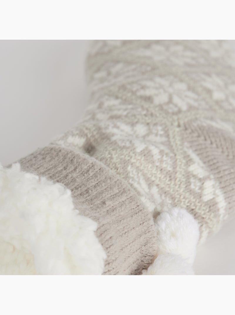 Chaussettes mi-hautes polaire cocoon Gris métalique - Kiabi