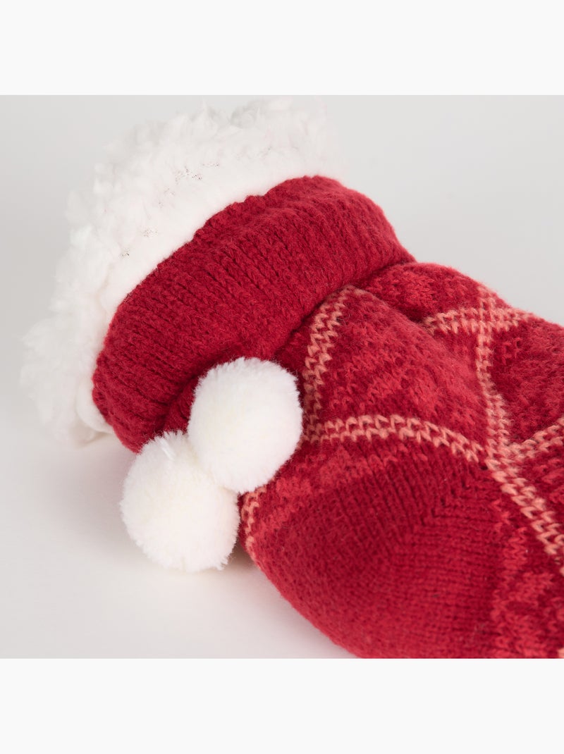 Chaussettes mi-hautes polaire cocoon Rouge - Kiabi