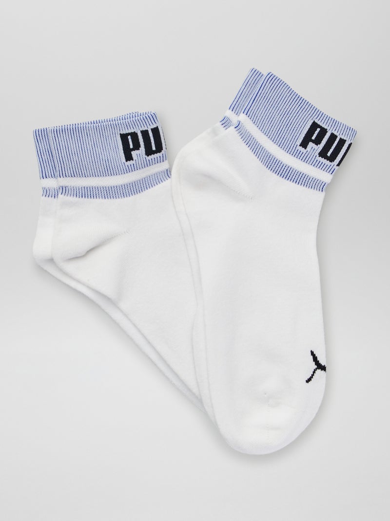Chaussettes mi-hautes 'Puma' - Lot de 2 Blanc/bleu - Kiabi