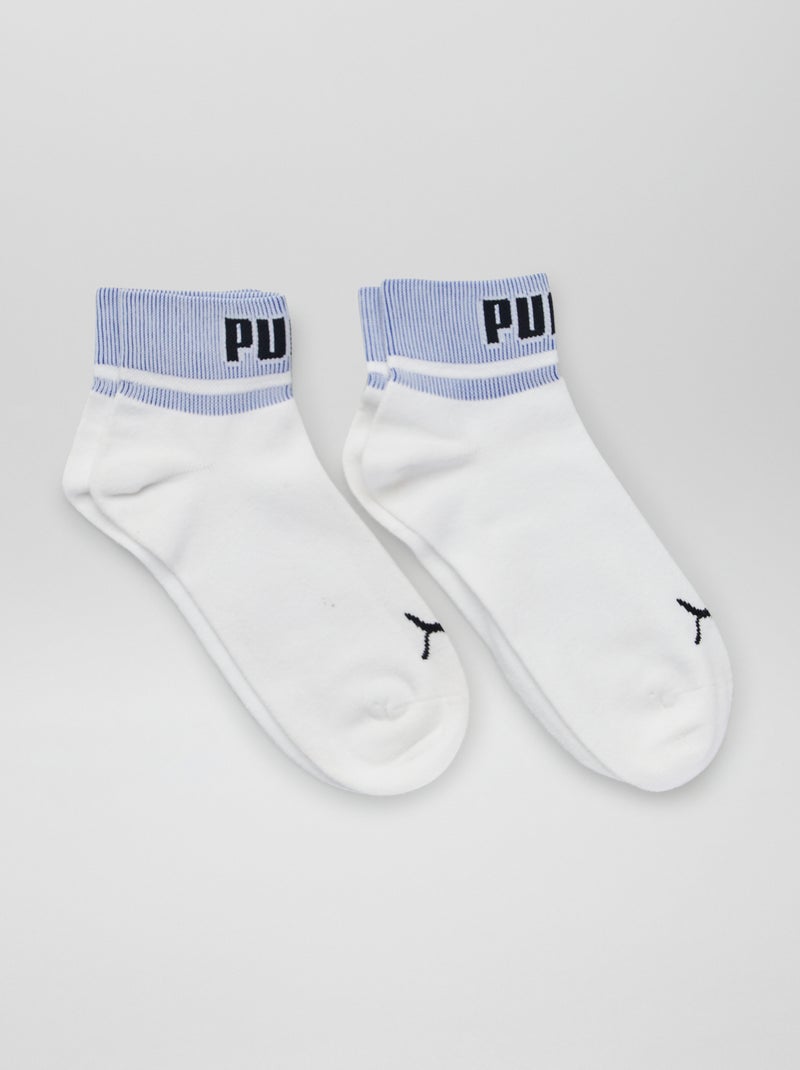 Chaussettes mi-hautes 'Puma' - Lot de 2 Blanc/bleu - Kiabi