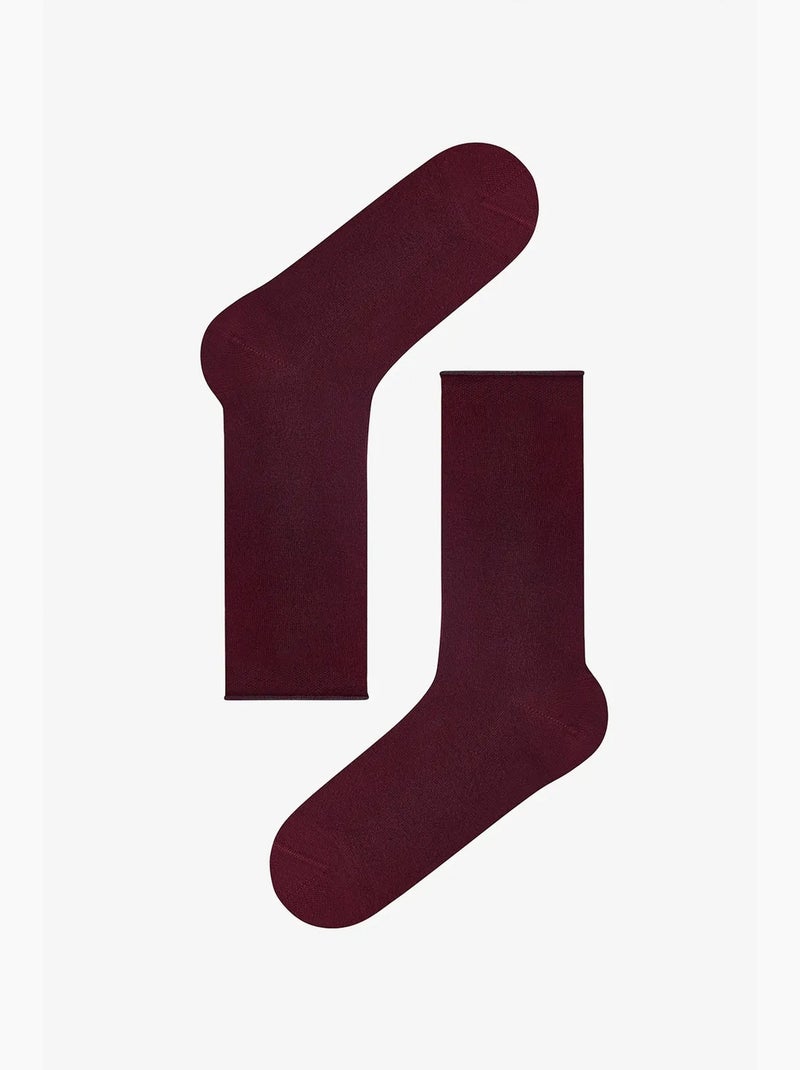Chaussettes mi-hautes sax high-comfort penti Rouge bordeaux - Kiabi