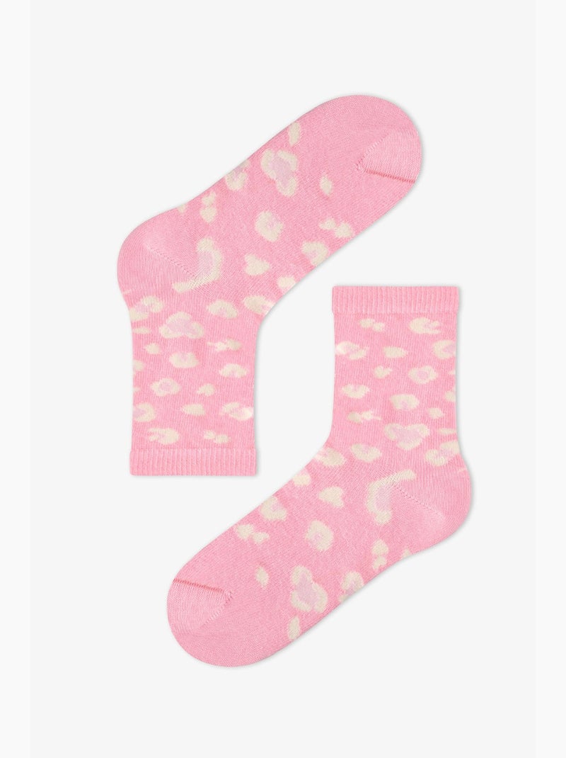 Chaussettes mi-mollet fille à motif léopard mignon, lot de 2 penti Blanc - Kiabi