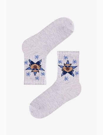 Chaussettes mi-mollet garçon rockstar capy en coton, lot de 2 penti