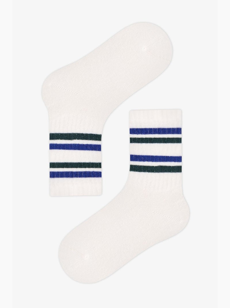 Chaussettes mi-mollet garçon sailor à rayures, lot de 2 penti Bleu marine - Kiabi