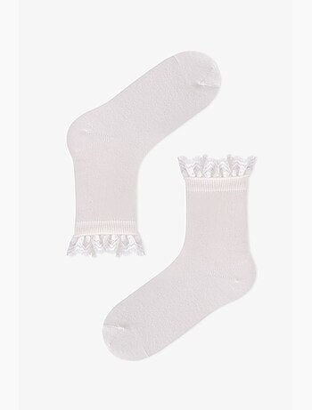 Chaussettes mi-mollet marsmelov little lady en coton, dentelle, lot de 2, fille penti